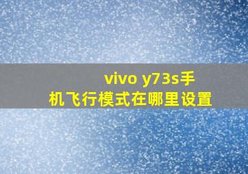 vivo y73s手机飞行模式在哪里设置